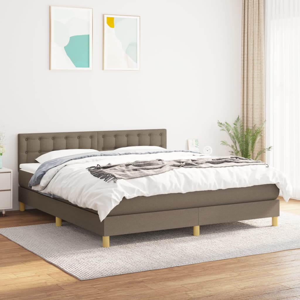 vidaXL Posteľný rám boxspring s matracom sivohned 180x200 cm látka