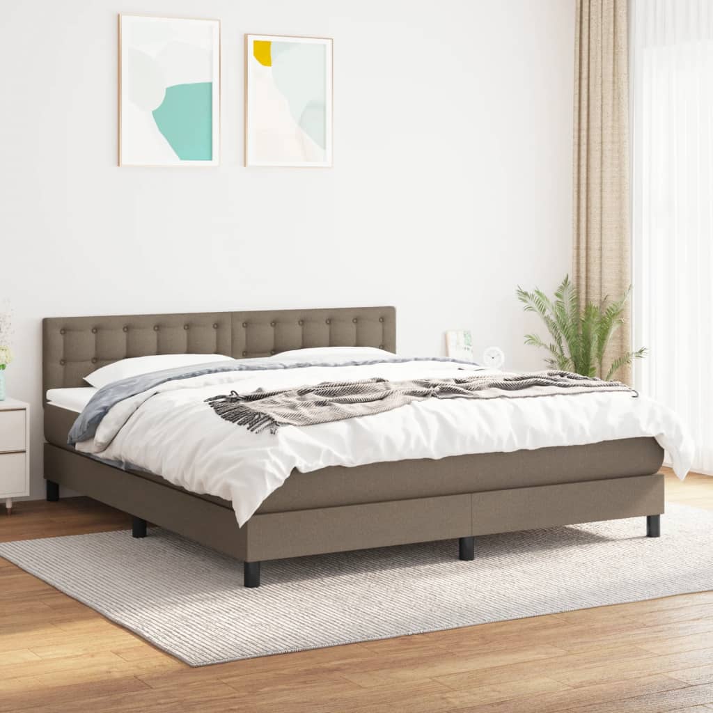 vidaXL Posteľný rám boxspring s matracom sivohned 180x200 cm látka