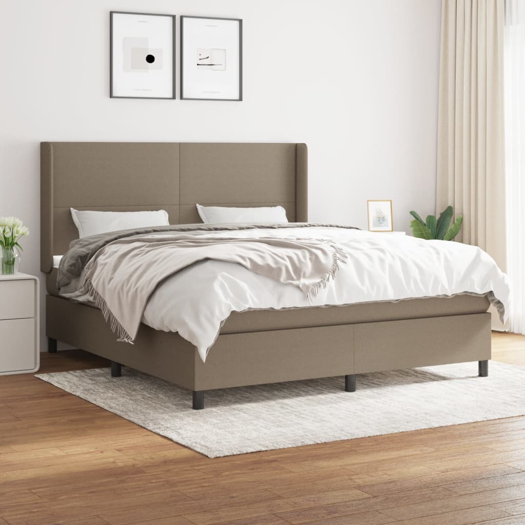 vidaXL Posteľný rám boxspring s matracom sivohned 180x200 cm látka