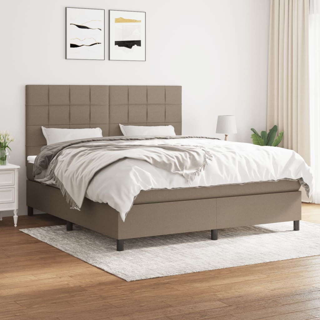 vidaXL Posteľný rám boxspring s matracom sivohned 180x200 cm látka
