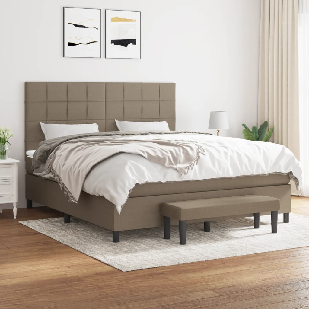 vidaXL Posteľný rám boxspring s matracom sivohned 180x200 cm látka