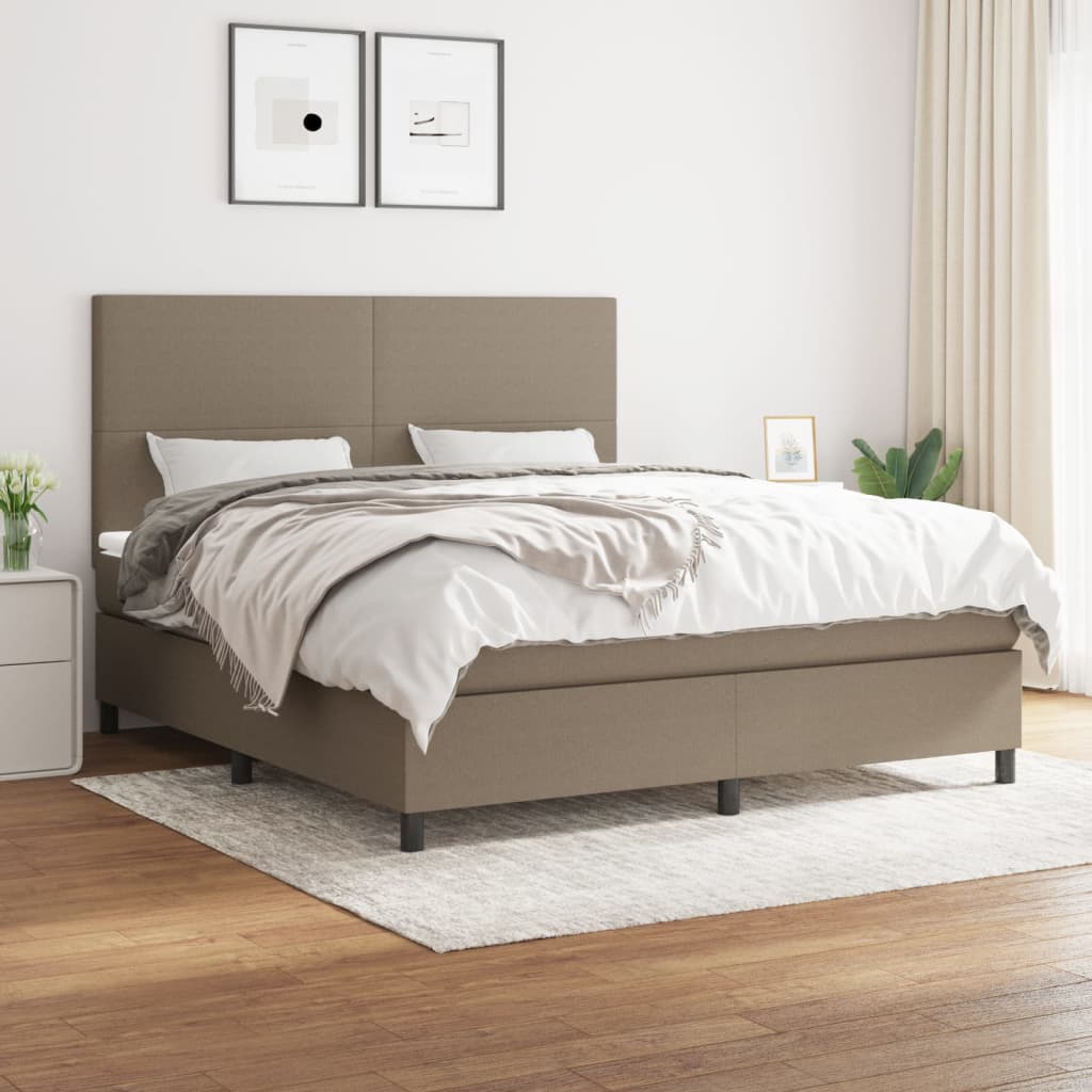 vidaXL Posteľný rám boxspring s matracom sivohned 180x200 cm látka