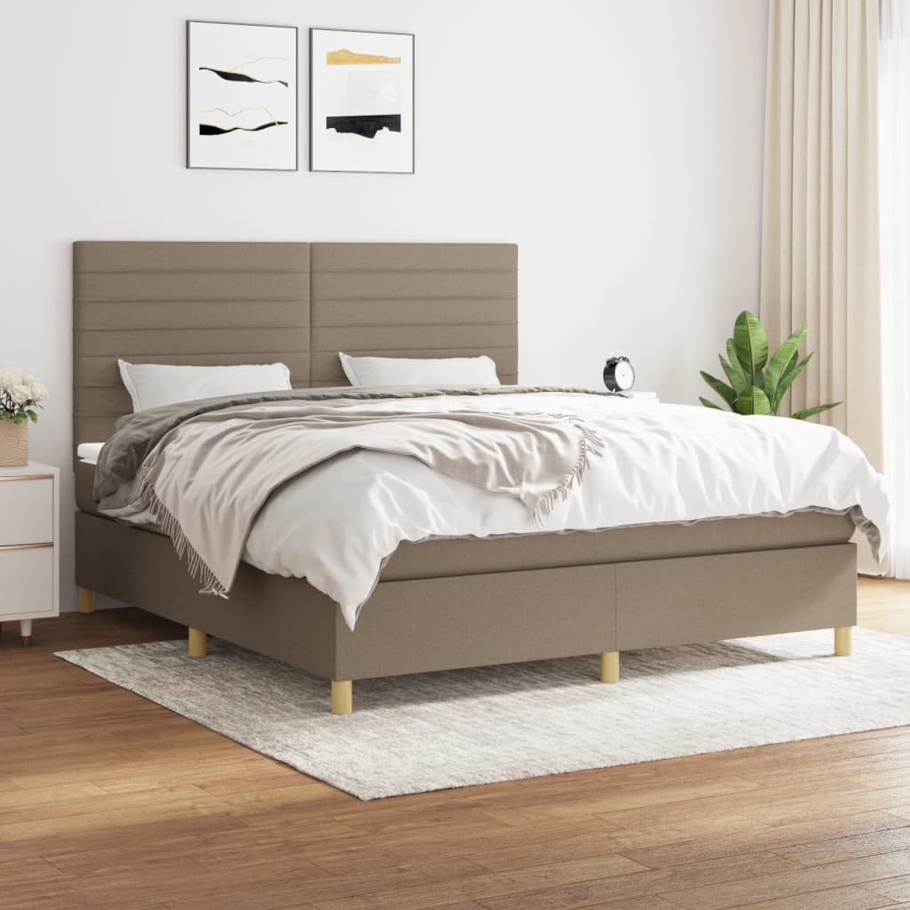 vidaXL Posteľný rám boxspring s matracom sivohned 180x200 cm látka