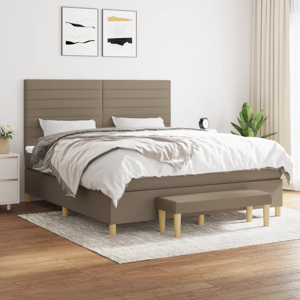 vidaXL Posteľný rám boxspring s matracom sivohned 180x200 cm látka