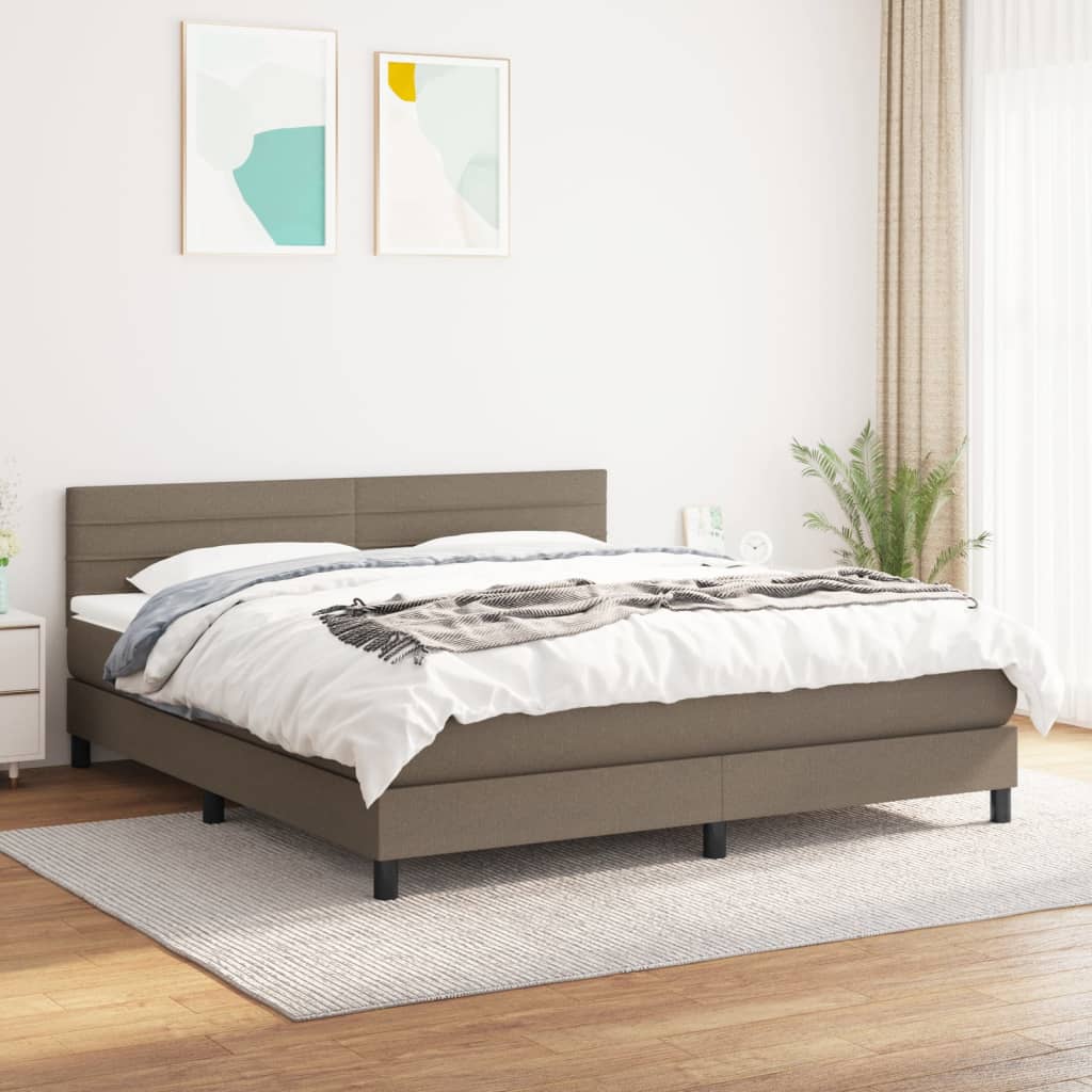 vidaXL Posteľný rám boxspring s matracom sivohned 180x200 cm látka