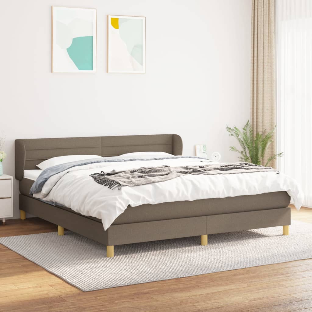 vidaXL Posteľný rám boxspring s matracom sivohned 180x200 cm látka