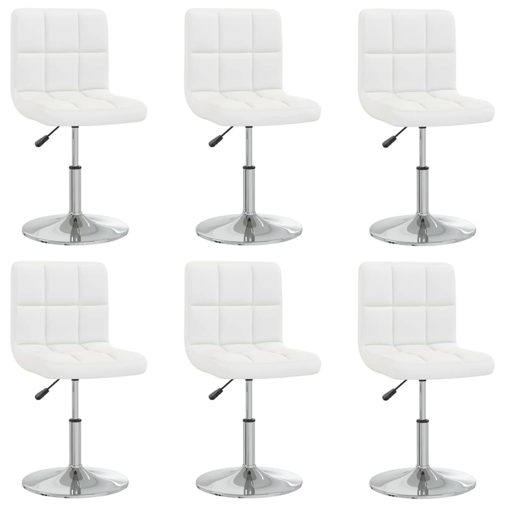 vidaXL Jedálenské stoličky 6 ks biele umelá koža