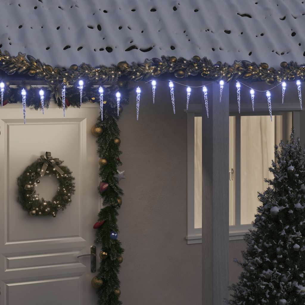 vidaXL Vianočné cencúľové svetlo 200 LED diód studená biela 20 m akryl PVC