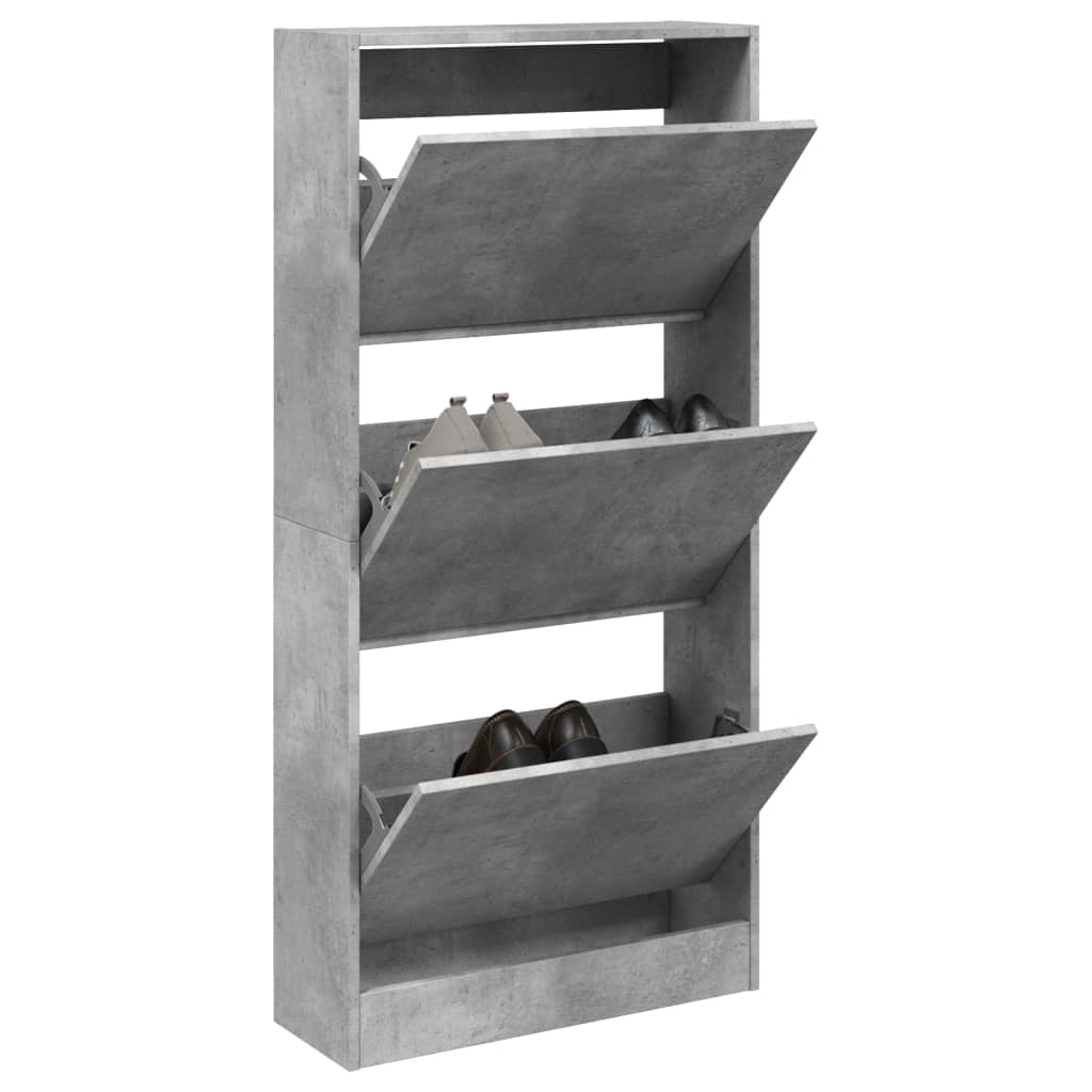 vidaXL Botník betónovo sivý 60x21x125,5 cm kompozitné drevo