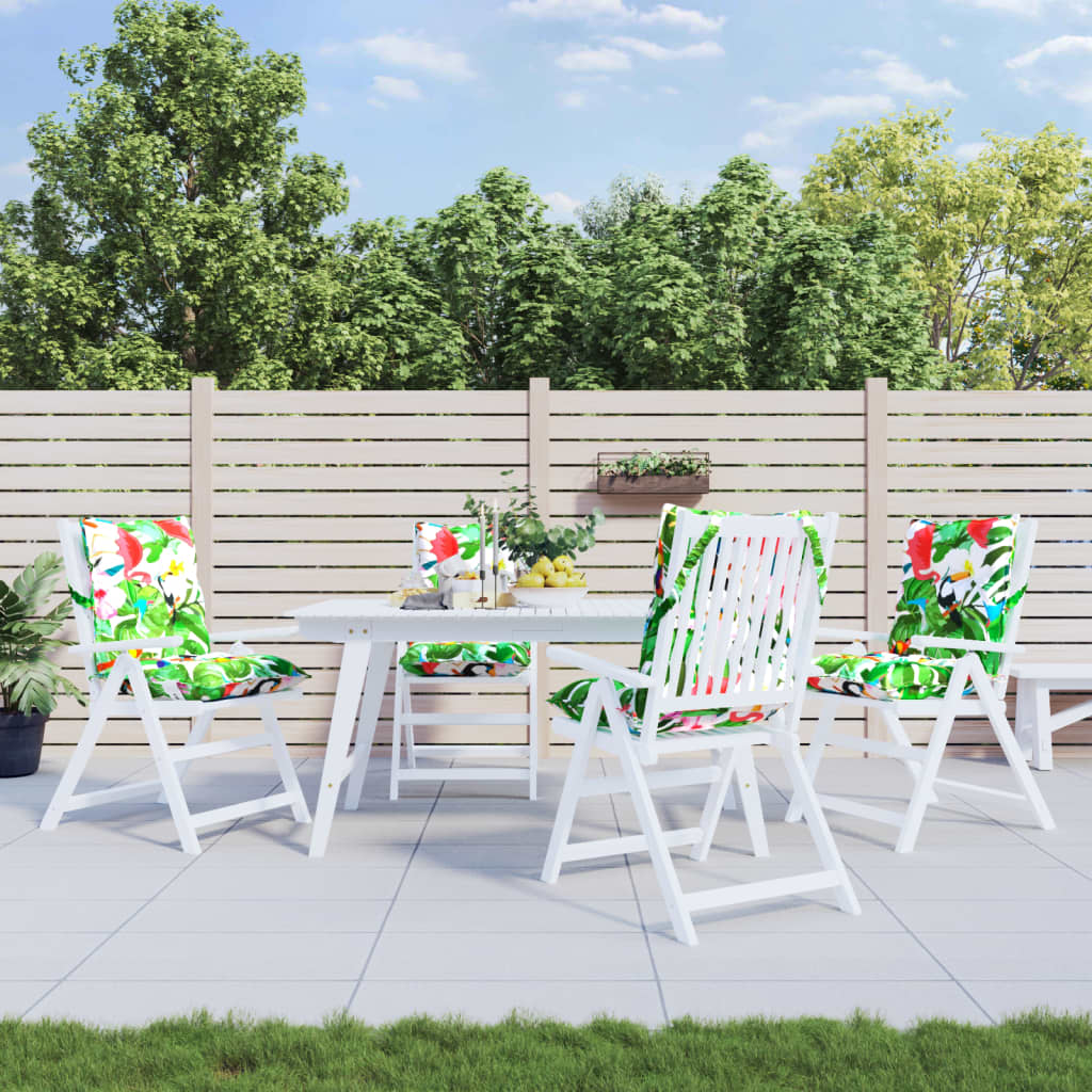 vidaXL Podložky na stoličky nízke operadlo 4 ks viacfarebné látka