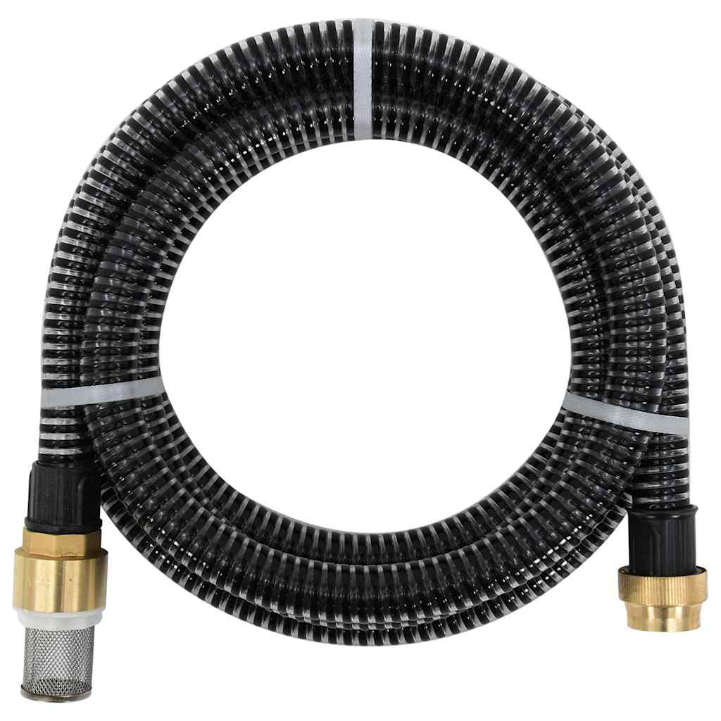 vidaXL Odsávacia hadica s mosadznými spojkami, čierna 1,1" 5 m, PVC