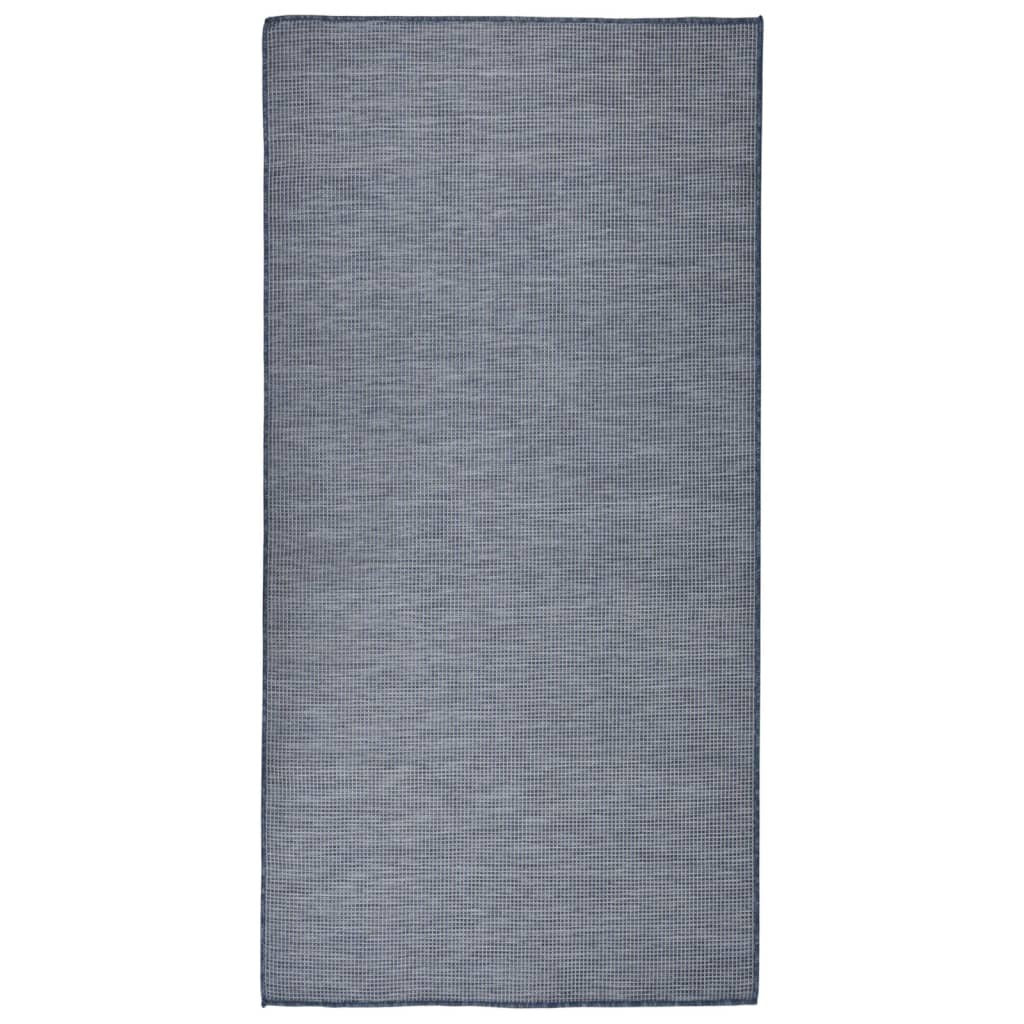 vidaXL Vonkajší koberec s plochým tkaním 100x200 cm modrý vidaXL Vonkajší koberec s plochým tkaním 100x200 cm modrý