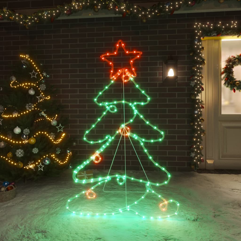 vidaXL Silueta vianočného stromčeka so 144 LED diódami 88x56 cm