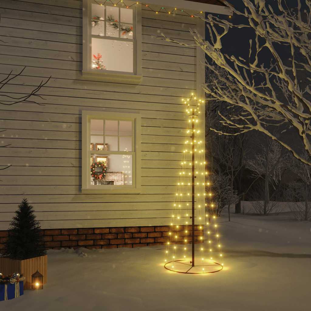 vidaXL Vianočný stromček, kužeľ 108 LED, teplé biele svetlo 70x180 cm