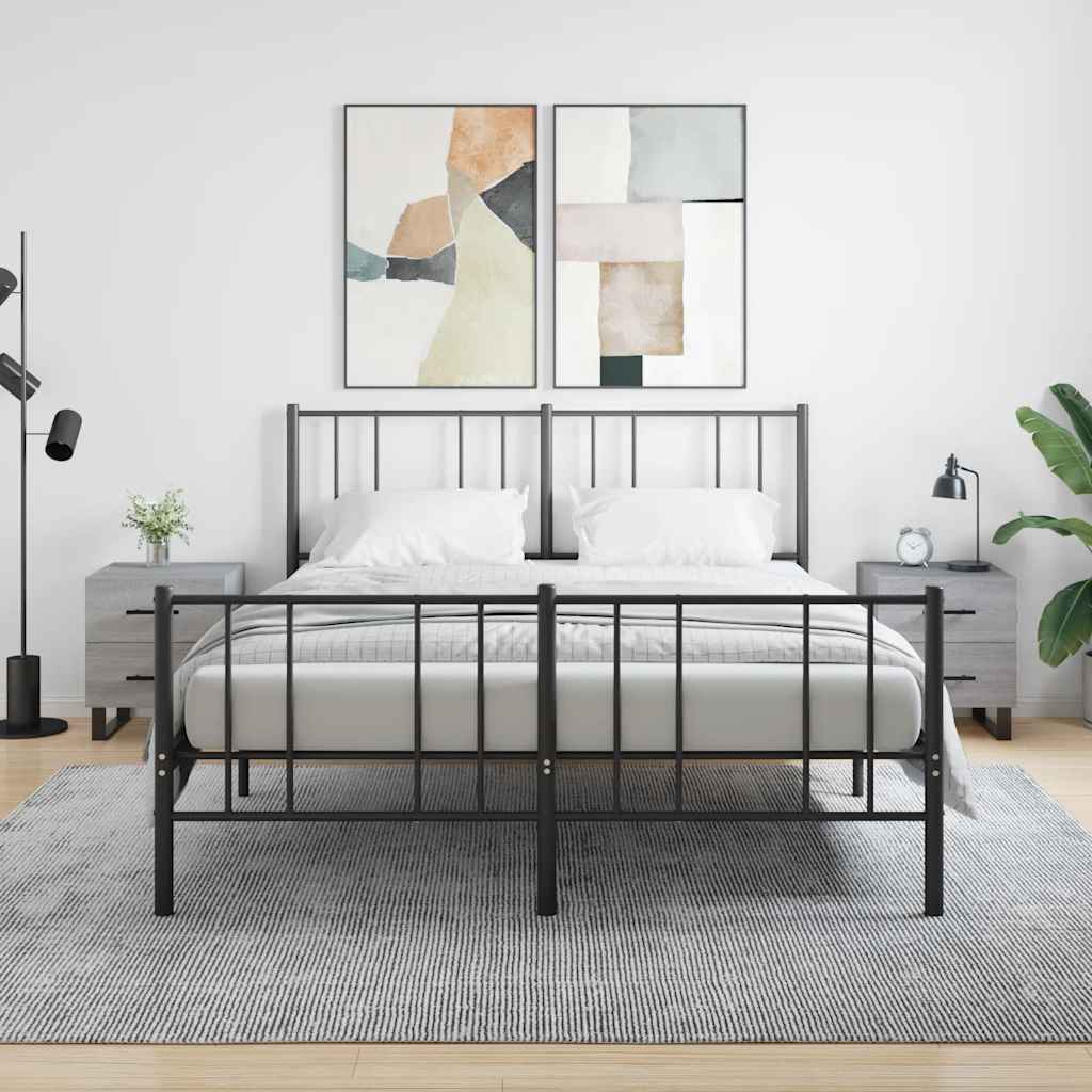 vidaXL Nočné stolíky 2 ks sivé sonoma 40x35x47,5 cm kompozitné drevo