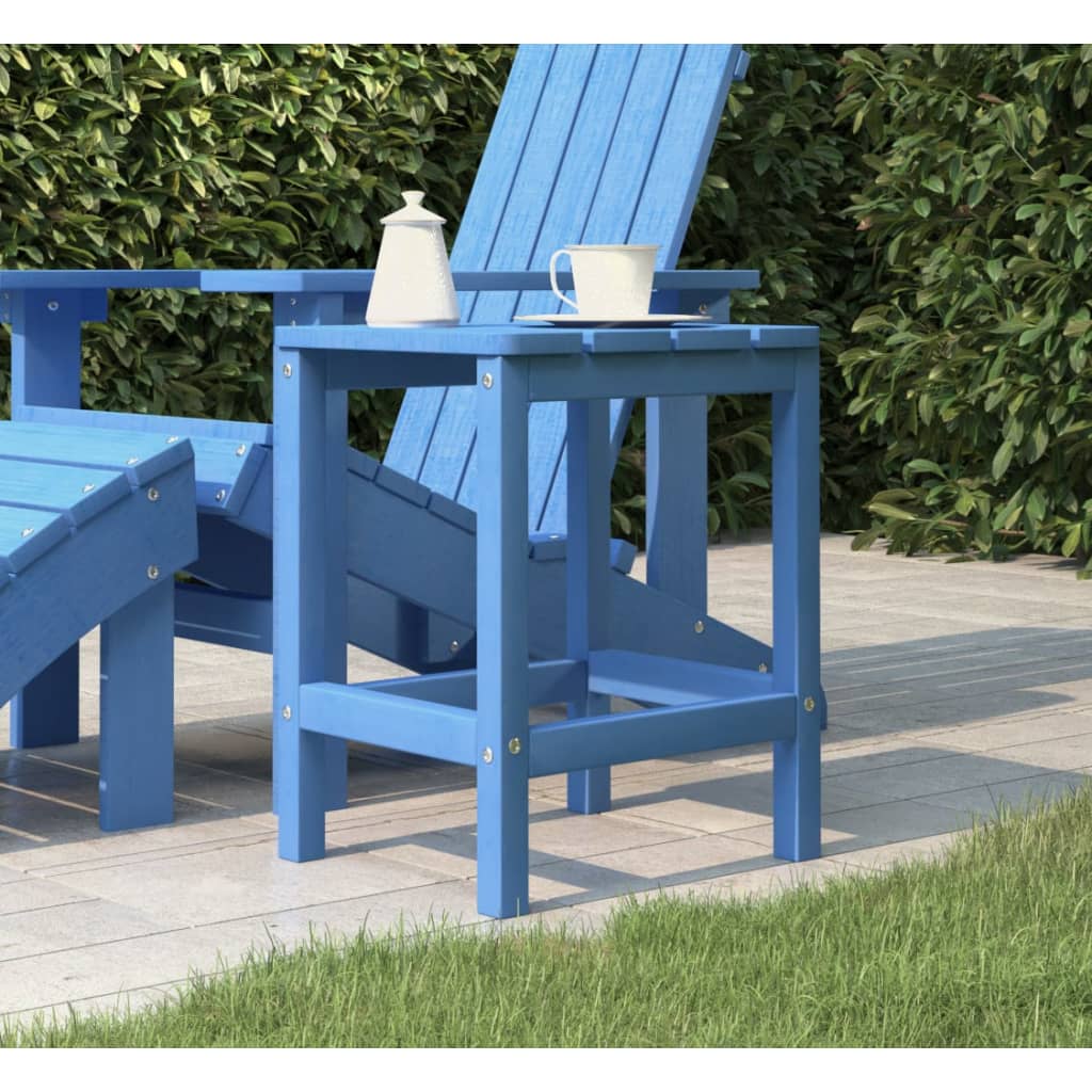 vidaXL Záhradný stôl Adirondack modrý 38x38x46 cm HDPE
