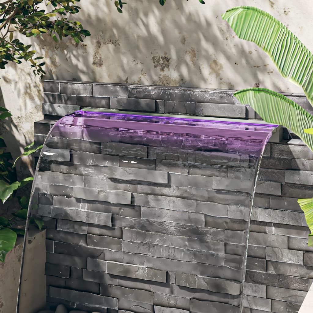 vidaXL Vodopádový prepad s RGB LED diódami nehrdzavejúca oceľ 108 cm