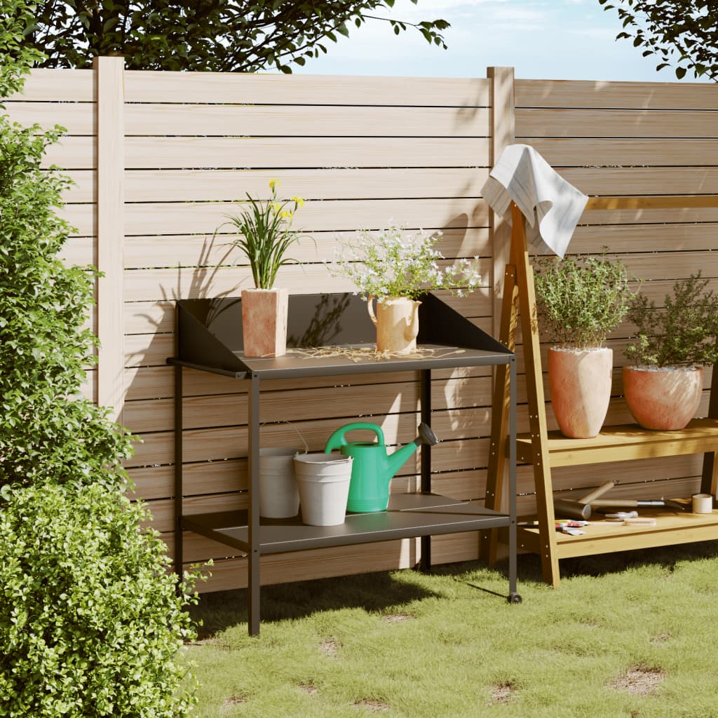 vidaXL Stojan na rastliny antracitový 100x54,5x100 cm pozinkovaná oceľ