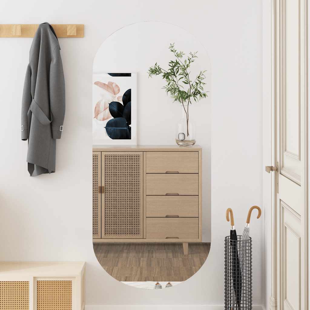 vidaXL Nástenné zrkadlo 45x100 cm sklenené oválne