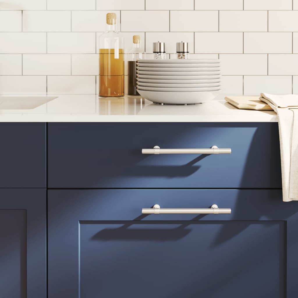 vidaXL Rukoväte na skrinku 20 ks strieborná 128 mm nehrdzavejúca oceľ