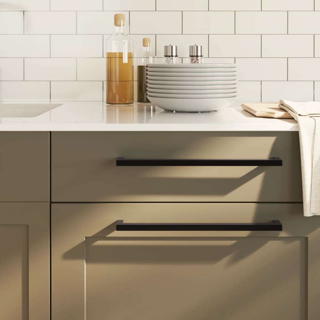 vidaXL Rukoväte na skrinku 10 ks čierne 320 mm nehrdzavejúca oceľ