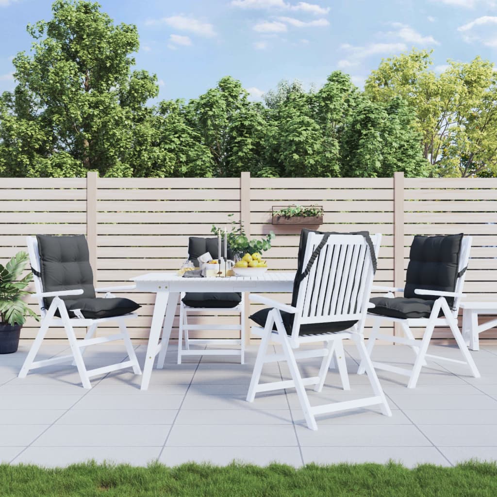 vidaXL Podložky na stoličky nízke operadlo 4 ks antracitové látka