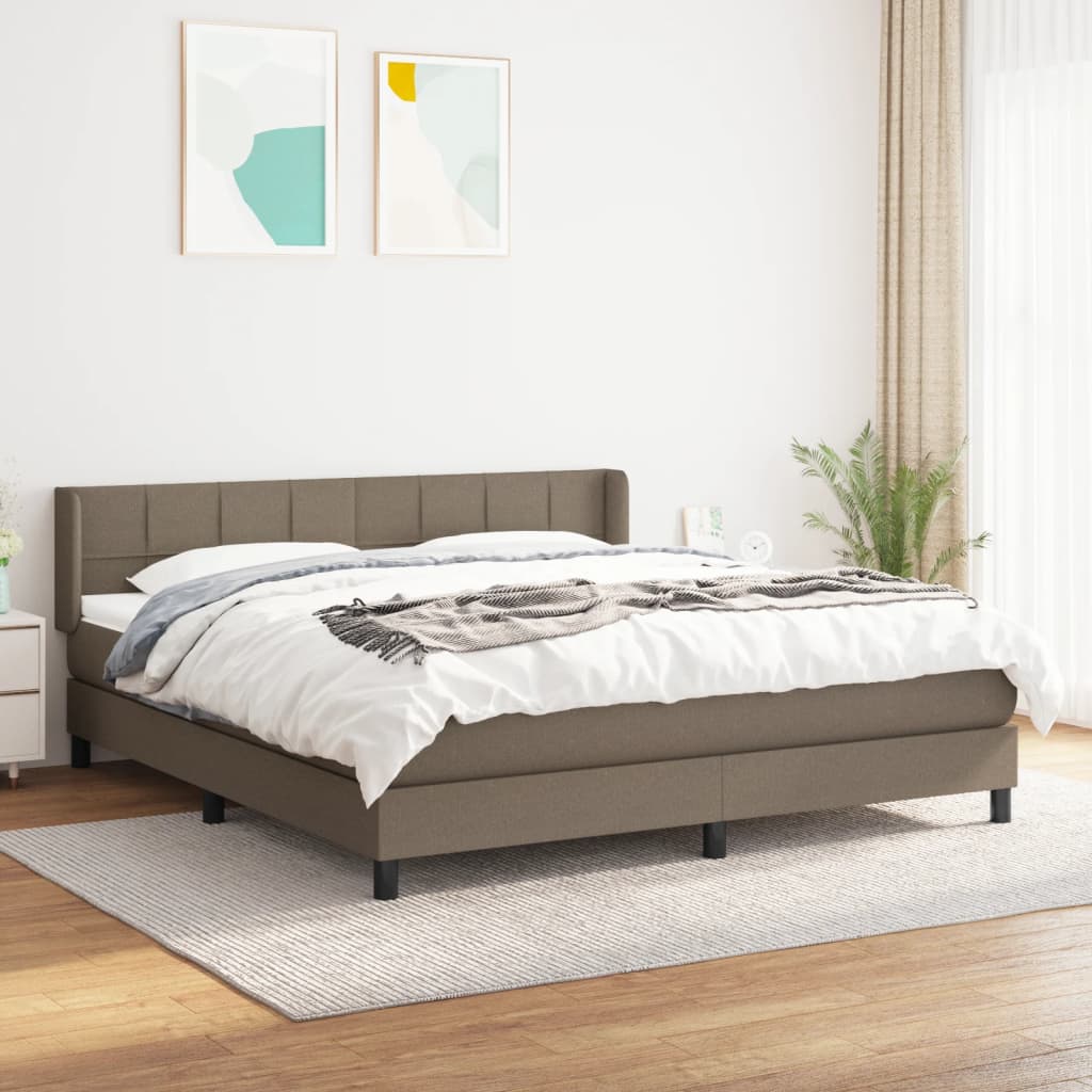vidaXL Posteľný rám boxspring s matracom sivohned 180x200 cm látka