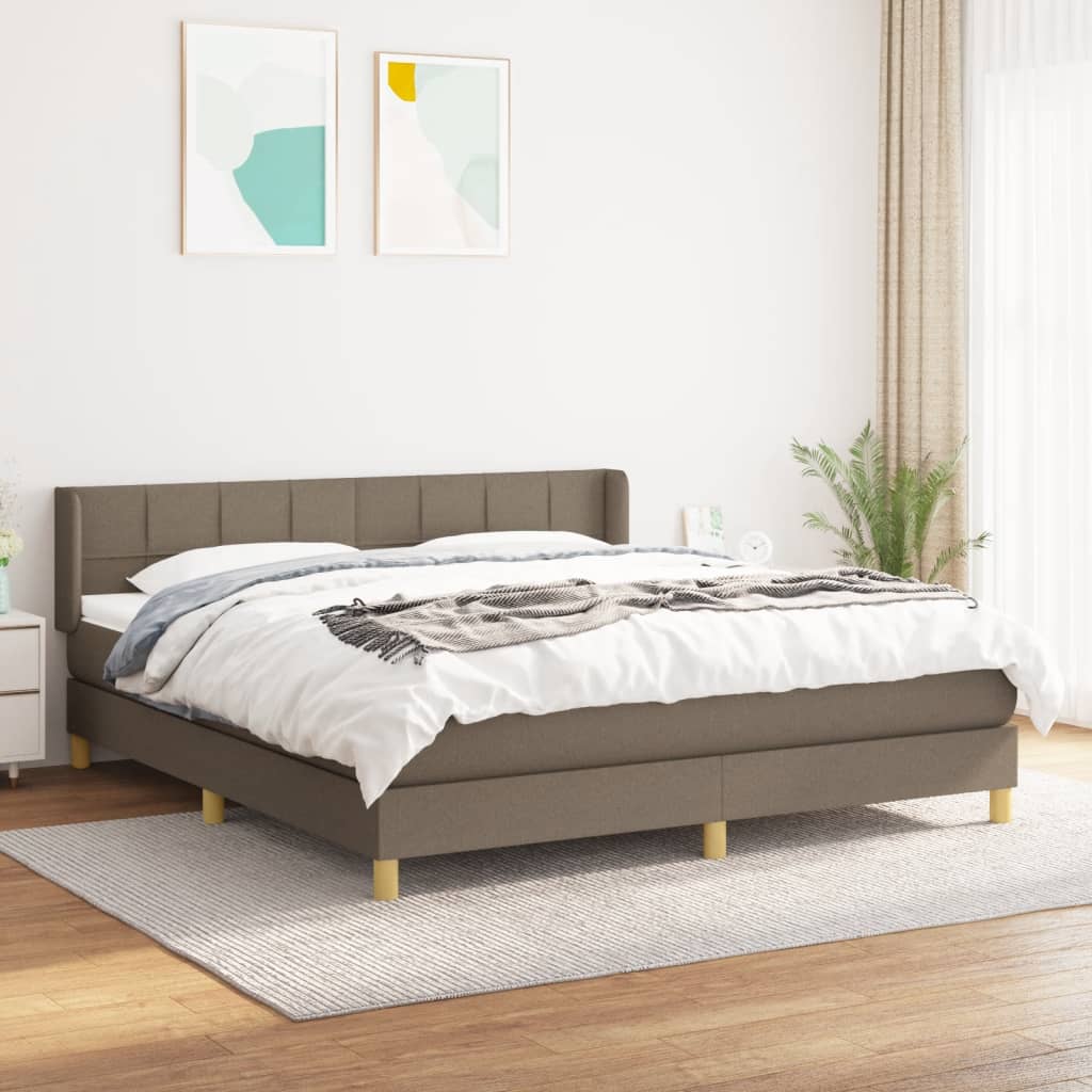 vidaXL Posteľný rám boxspring s matracom sivohned 180x200 cm látka