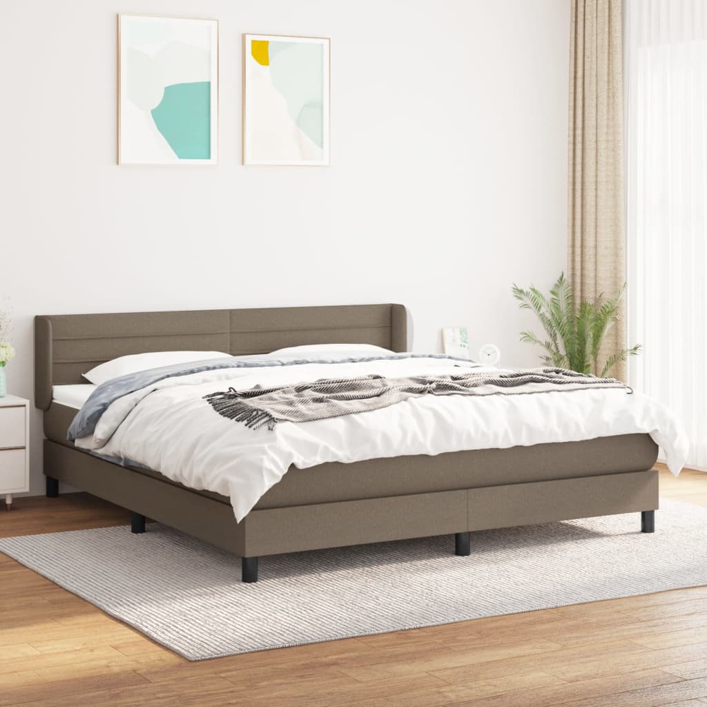 vidaXL Posteľný rám boxspring s matracom sivohned 180x200 cm látka