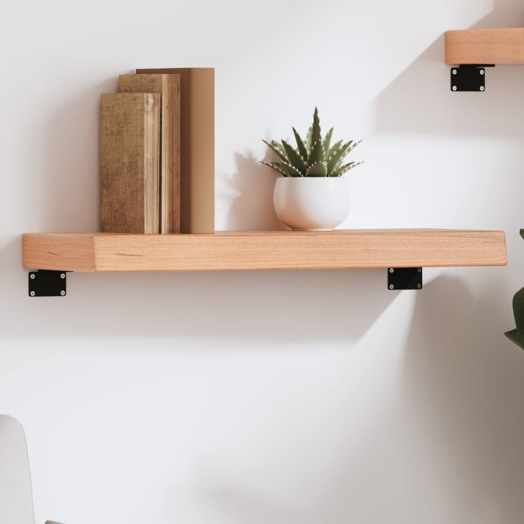 vidaXL Nástenná polica svetlohnedá 60x20x6 cm ošetrený dubový masív