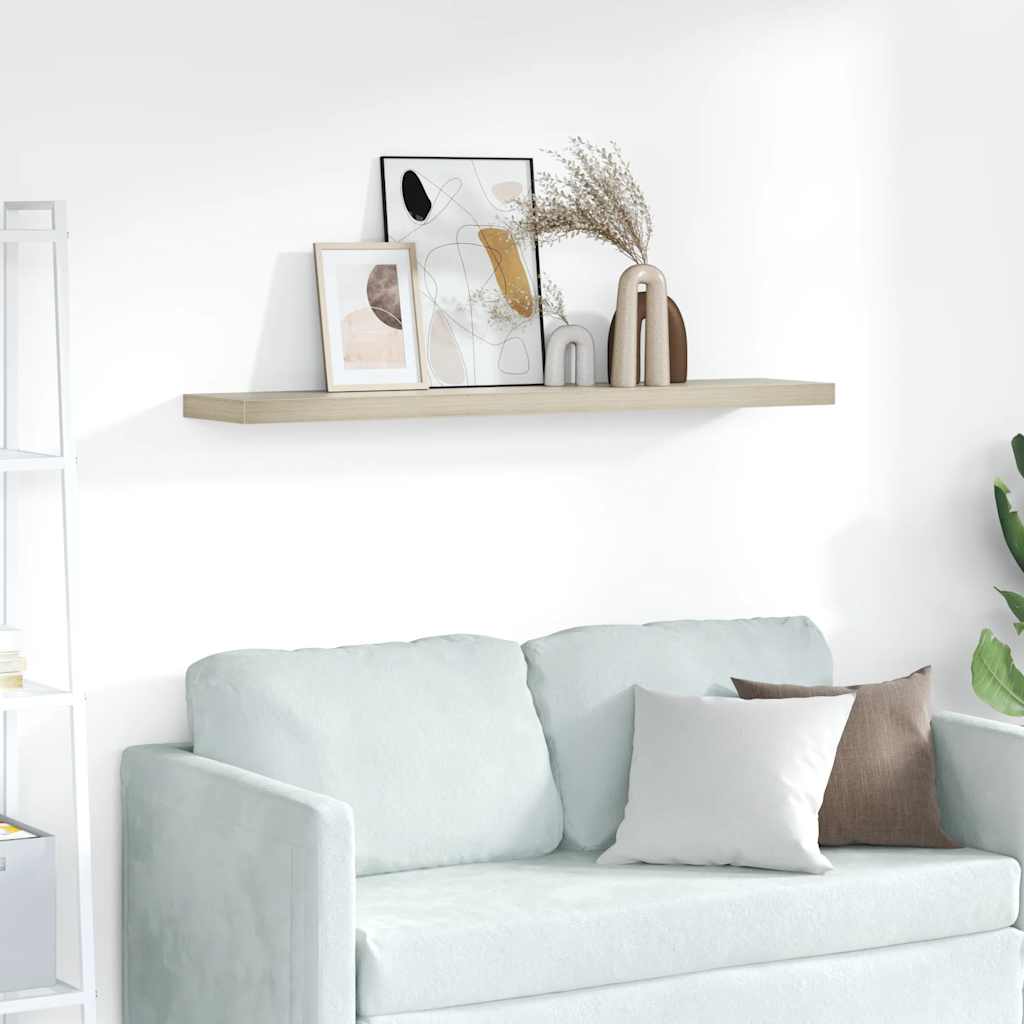 vidaXL Plávajúca nástenná polica, dubová 120x23,5x3,8 cm, MDF