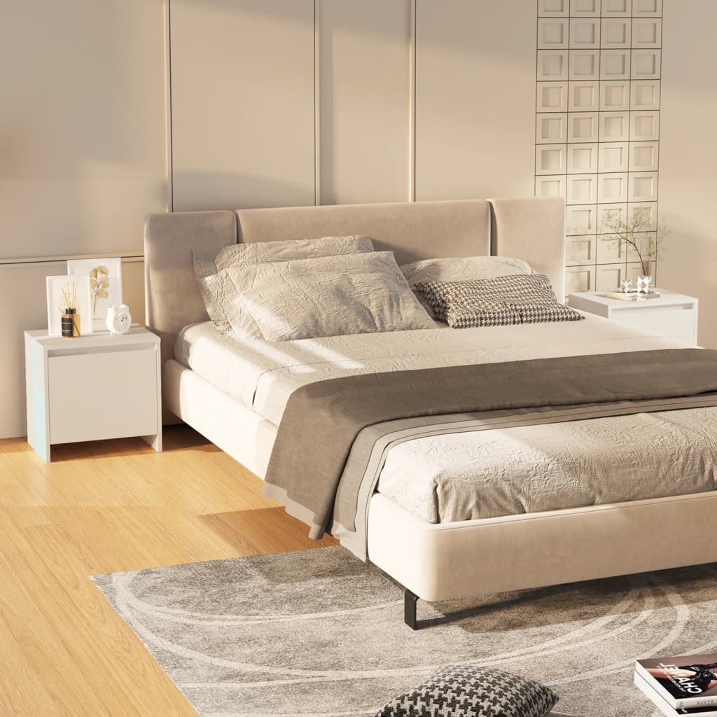 vidaXL Nočné stolíky 2 ks, biele 45x34x44,5 cm, kompozitné drevo