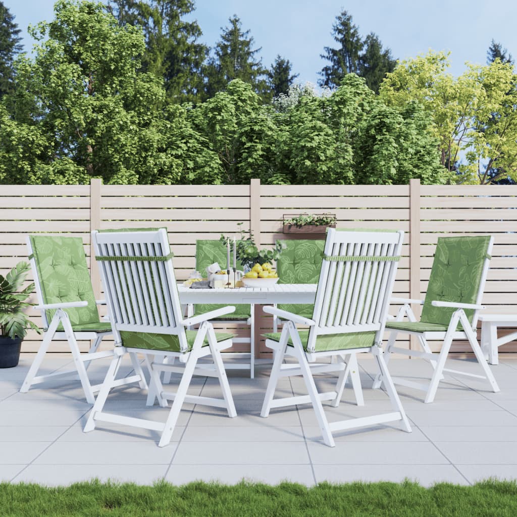 vidaXL Vankúše na vysoké stoličky 6 ks vzor listov látka