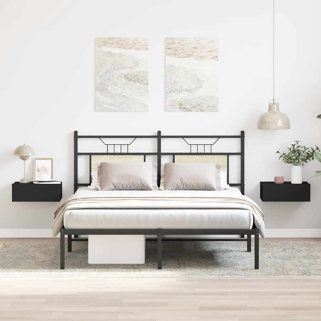 vidaXL Nástenné nočné stolíky 2ks, čierne 40x30x15cm, kompozitné drevo