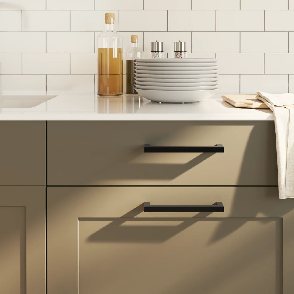 vidaXL Rukoväte na skrinku 20 ks čierne 128 mm nehrdzavejúca oceľ