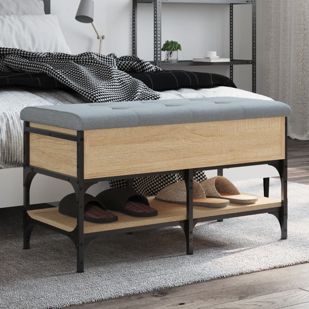 vidaXL Lavička na topánky dub sonoma 82x42x45 cm kompozitné drevo