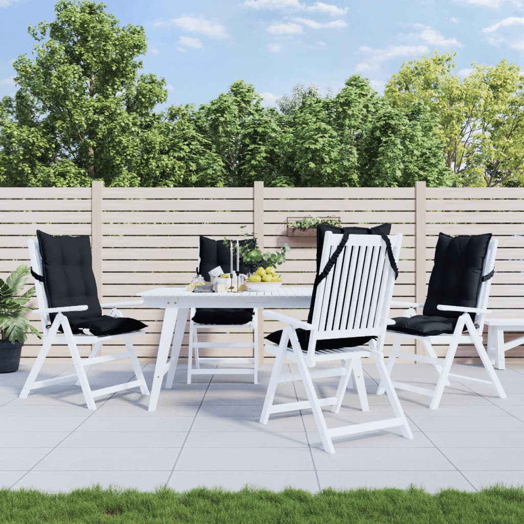 vidaXL Podušky na stoličky s vysokým operadlom 4 ks čierne látka