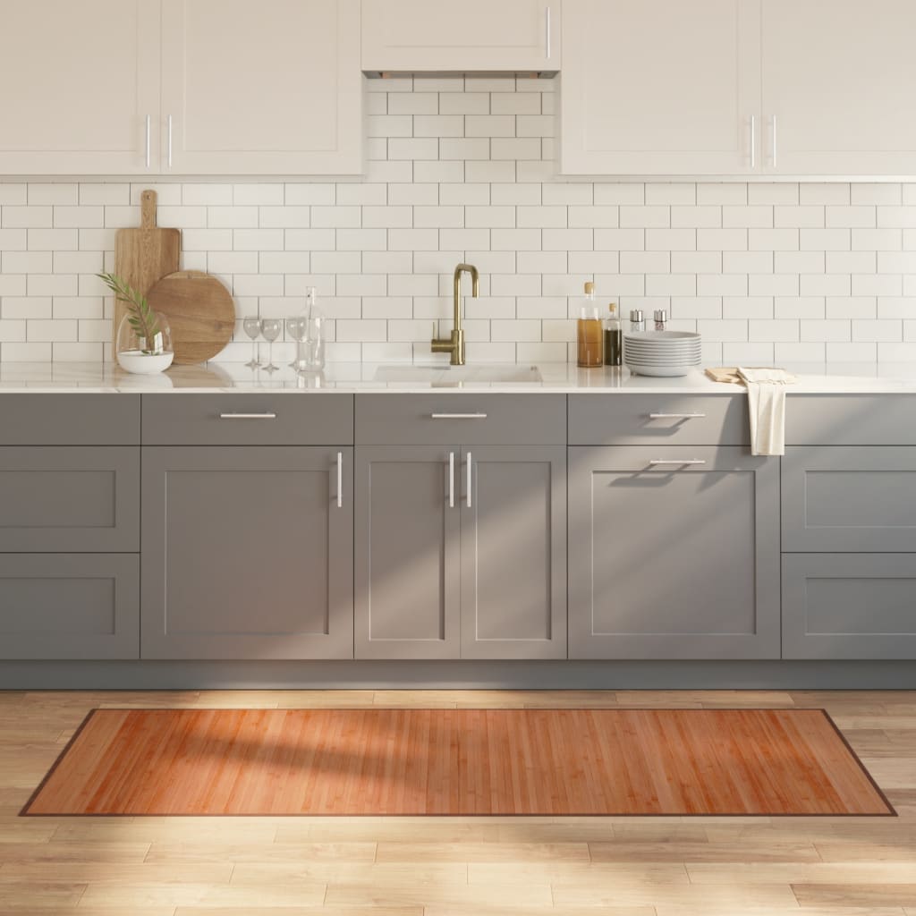 vidaXL Koberec obdĺžnikový hnedý 70x200 cm bambus