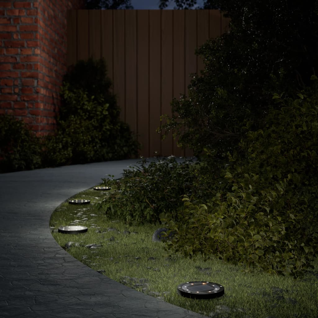 vidaXL Solárne zemné svietidlá s hrotmi vonkajšie 12 ks teplé biele