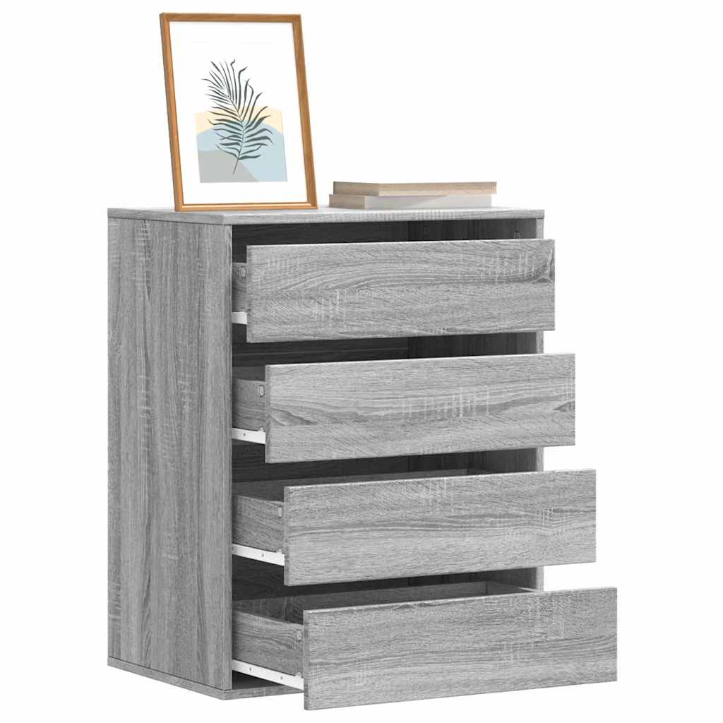 vidaXL Rohová komoda so zásuvkami sivá sonoma 60x41x76cm kompoz. drevo