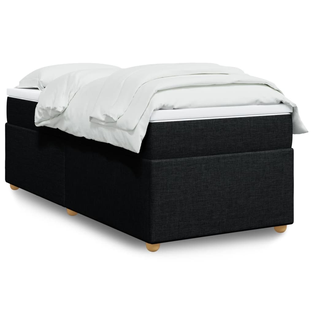 vidaXL Posteľný rám boxspring s matracom čierny 90x190 cm látka