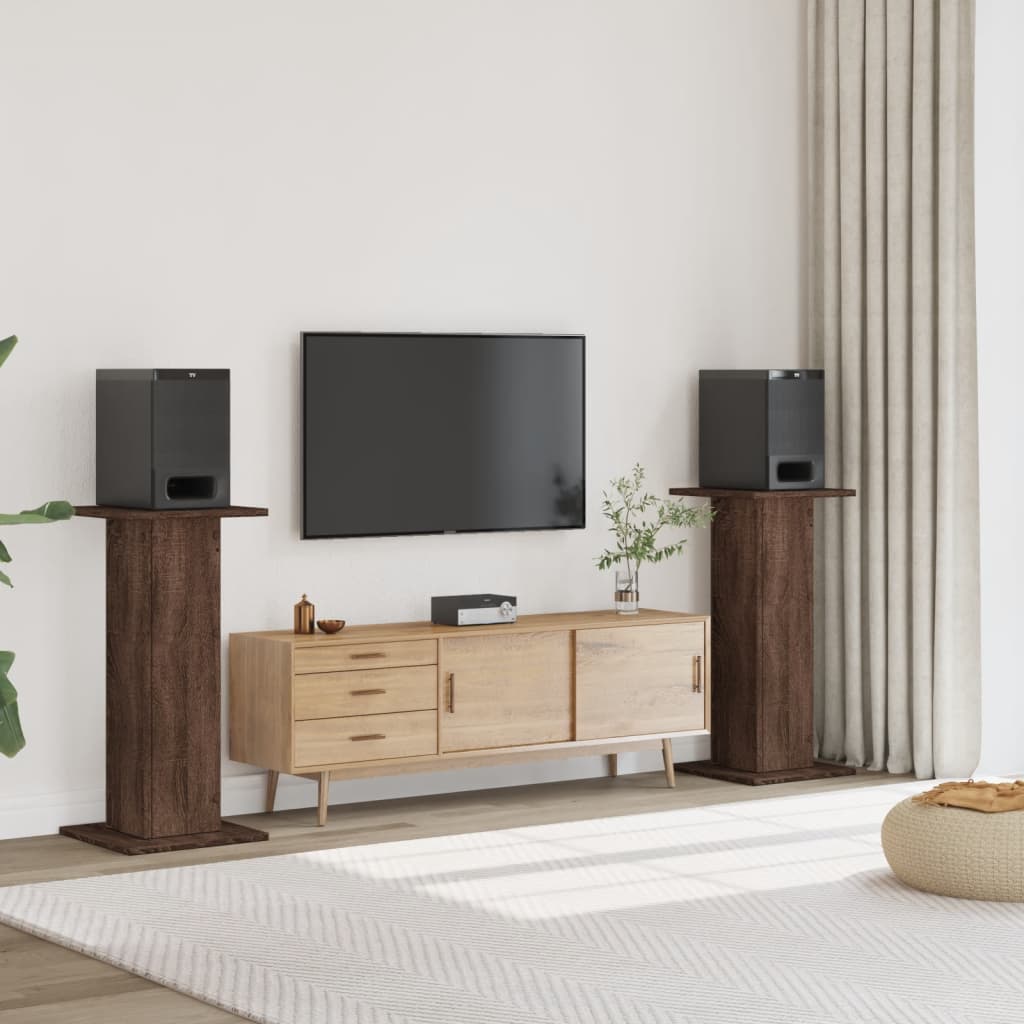 vidaXL Stojany na reproduktor 2 ks hnedý dub 30x30x95 cm kompoz. drevo