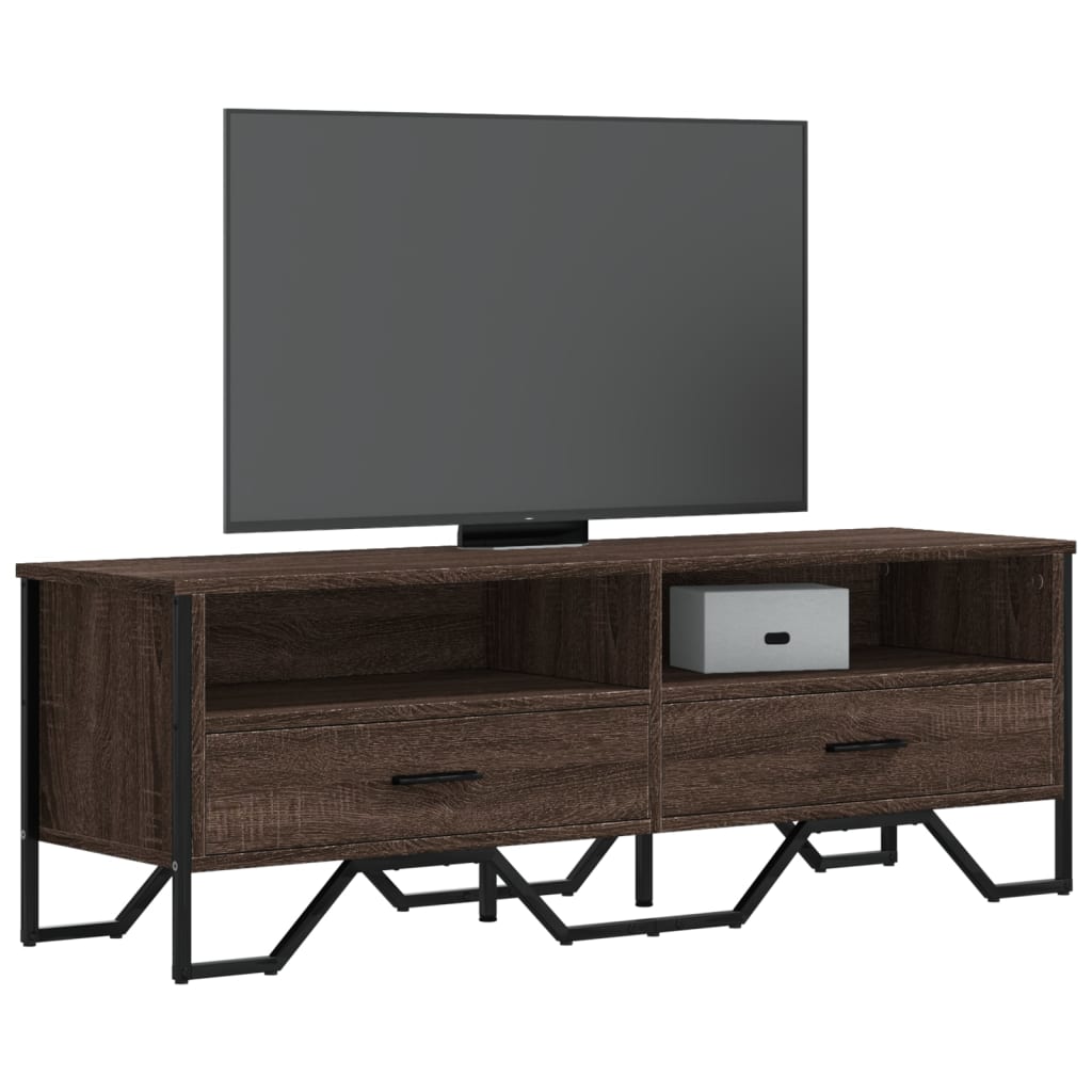 vidaXL TV stolík hnedý dub 122x34x41 cm kompozitné drevo