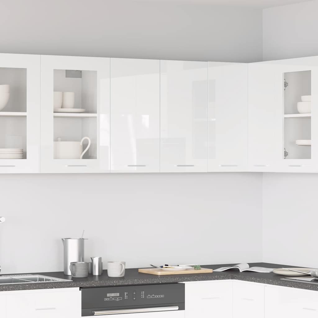 vidaXL Závesná skrinka “Lyon”, lesklá biela 60x31x60 cm