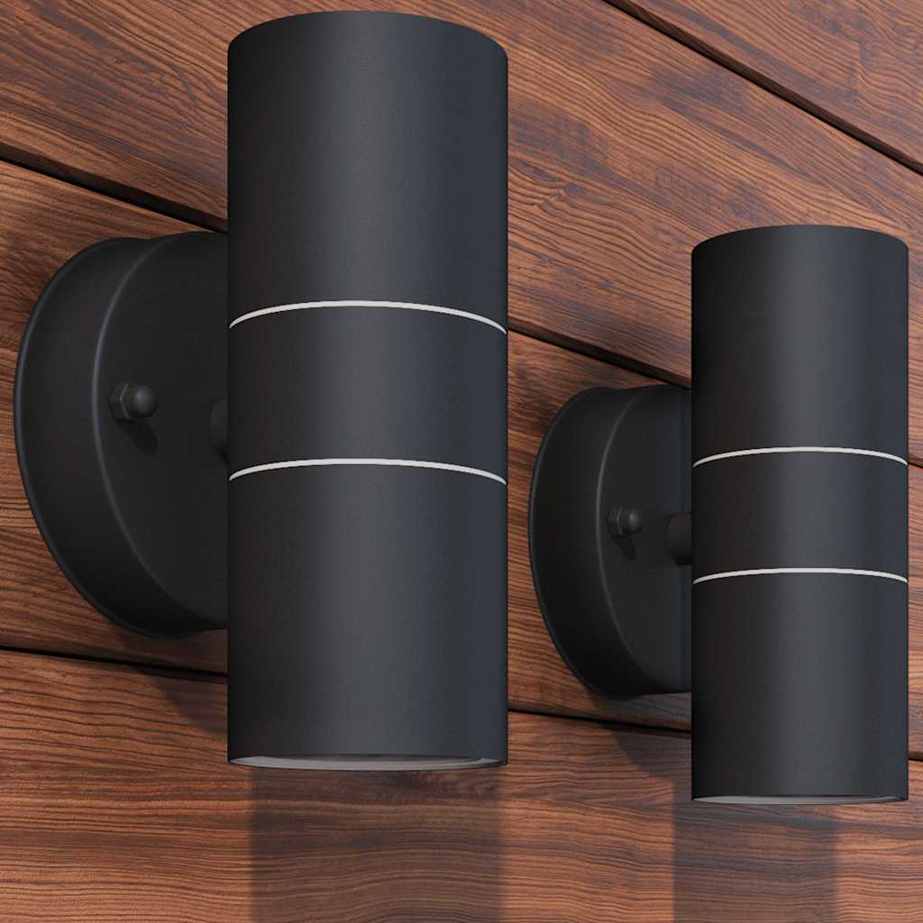 vidaXL Vonkajšie nástenné LED svietidlá, 2 ks, nerezová oceľ