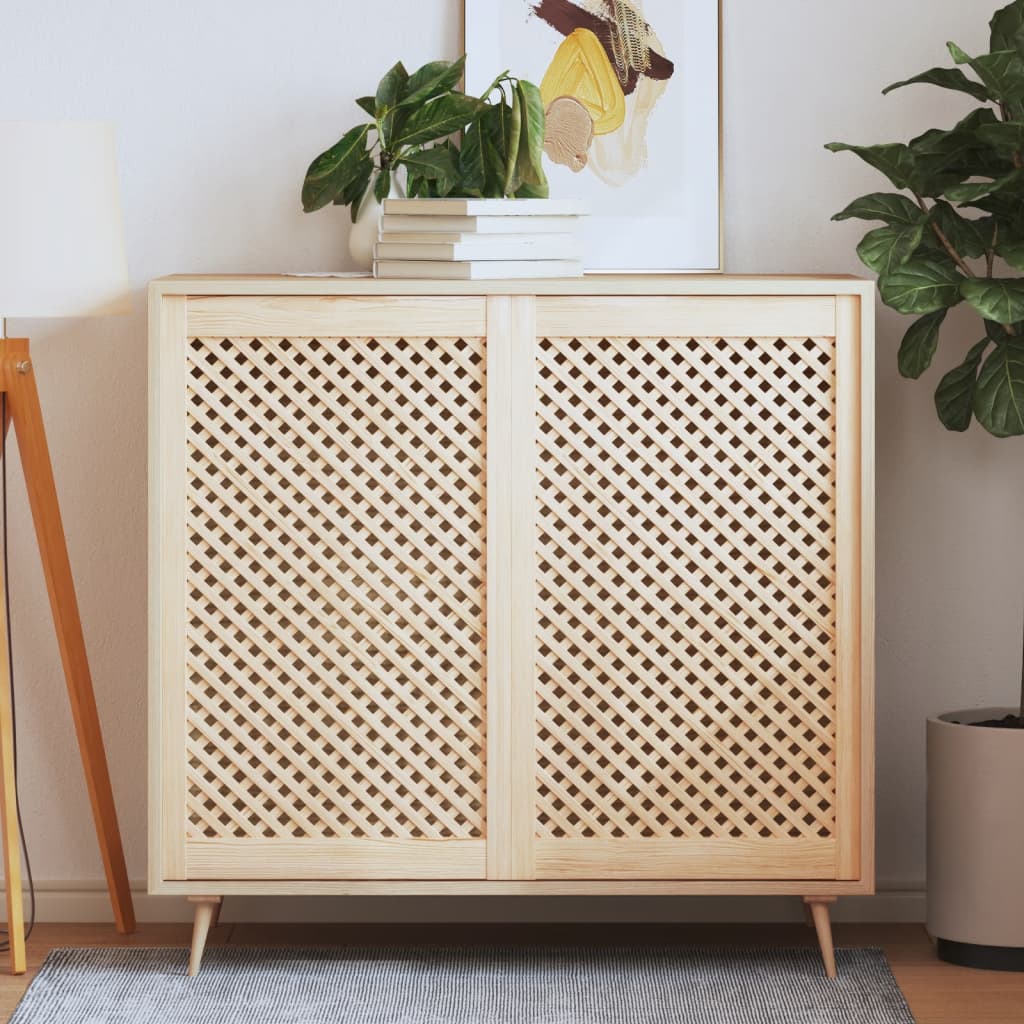 vidaXL Dvere skrinky mriežkový dizajn 2 ks 59,5x99 cm masív borovica