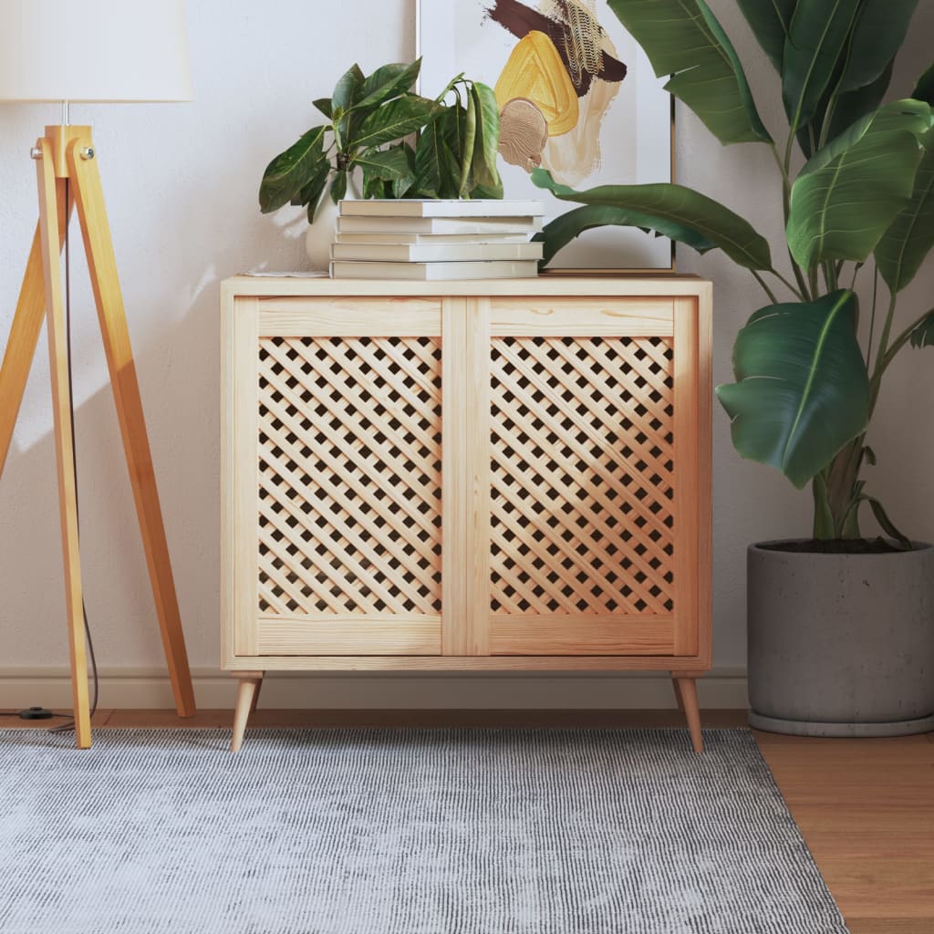 vidaXL Dvere skrinky mriežkový dizajn 2 ks 39,5x61,5 cm masív borovica