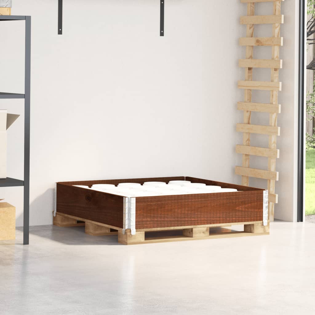 vidaXL Paletová ohrádka hnedá 100x100 cm borovicový masív