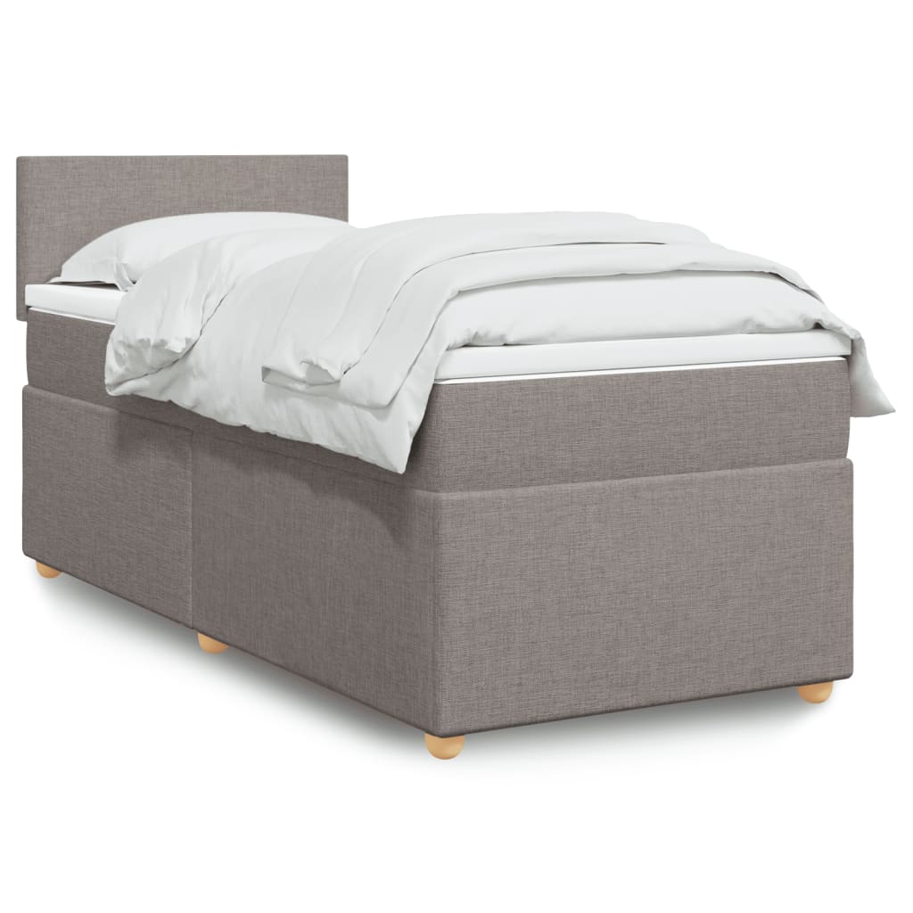 vidaXL Posteľný rám boxspring s matracom sivohnedý 90x190 cm látka