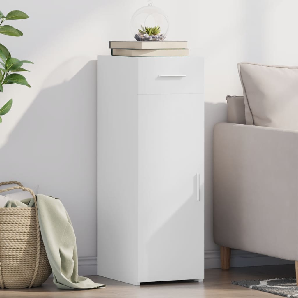 vidaXL Komoda biela 30x42,5x93 cm kompozitné drevo